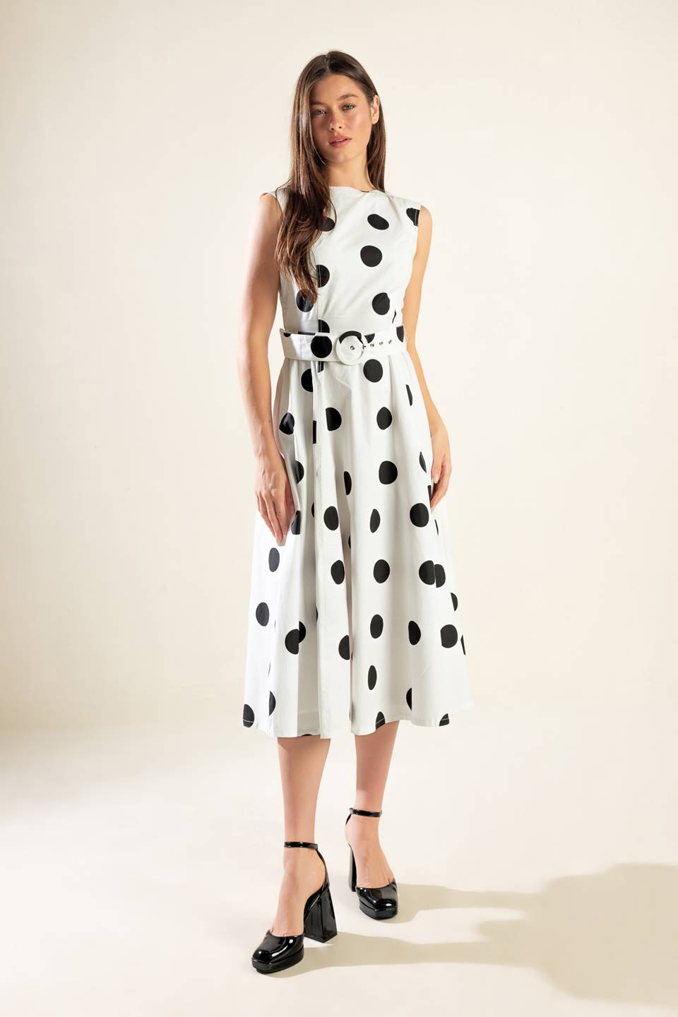 ECHOING FJORD WOVEN MIDI DRESS Flying Tomato